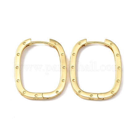 Латунные овальные серьги-кольца в горошек для женщин EJEW-F314-02C-G-1