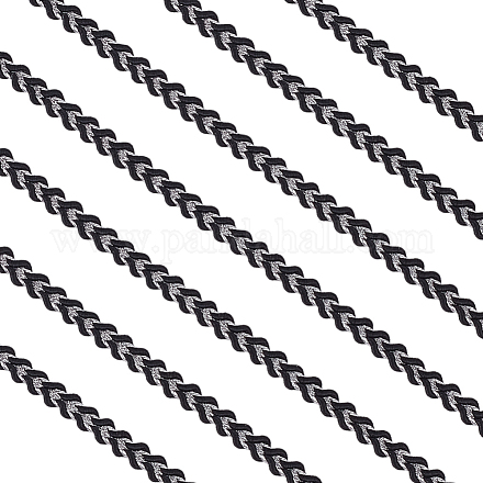 10 ярд плетеного кружева из полиэстера SRIB-WH0011-240A-1