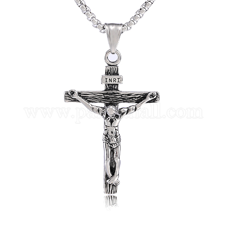 Kreuz-Anhänger-Halskette mit Jesus-Kruzifix JN1109A-1
