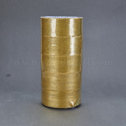 グリッターメタリックリボン  ラメリボン  ゴールド  1-1/2インチ（38~40mm）  約25ヤード/ロール  5のロール/グループ OCOR-BC0001-04A-1