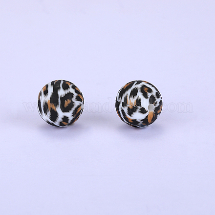 Printed Round Silicone Focal Beads SI-JX0056A-86-1