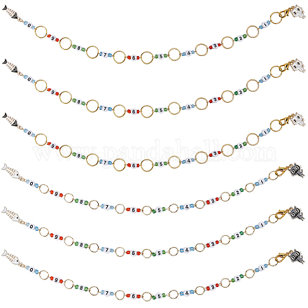 6 шт. 2 стильных акриловых бусин для вязания счетных рядов цепочек HJEW-SC0001-50-1