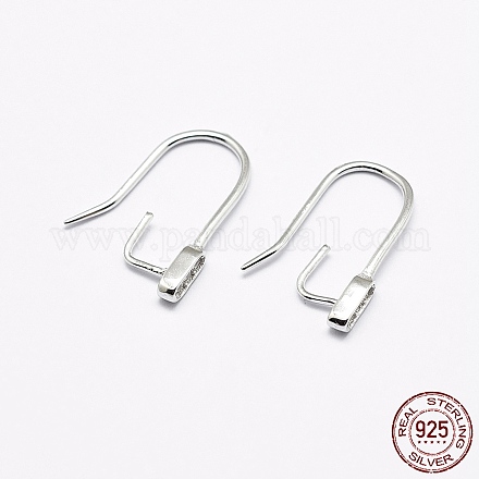Rhodium Plated 925 Sterling Silver Earring Hooks STER-F033-52P-1