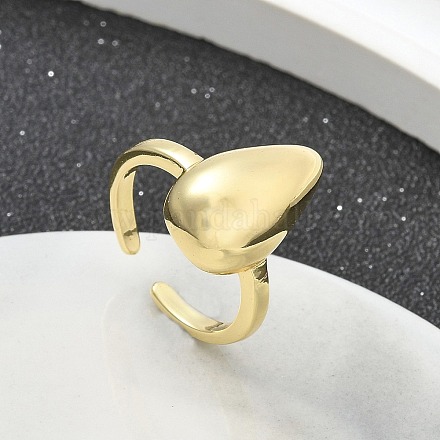 Латунные кольца на палец с открытой манжетой для женщин RJEW-M028-86G-1