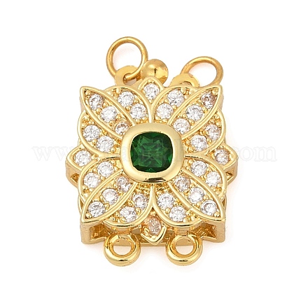 Стойка покрытие цветок латунь микро паве кубический цирконий коробка застежки KK-F876-14G-1