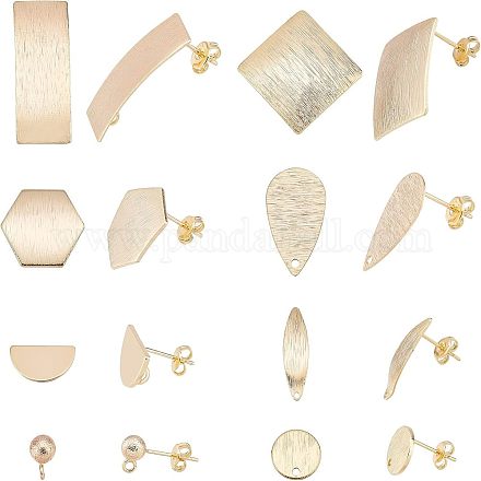 Фурнитура для сережек-гвоздиков из латуни смешанной формы KK-FH0003-75-1