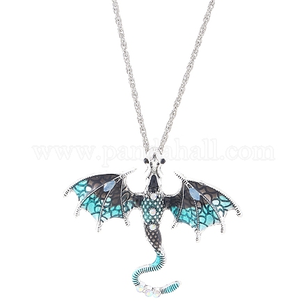 Ожерелья с подвеской в виде дракона из сплава эмали NJEW-V005-01AS-01-1