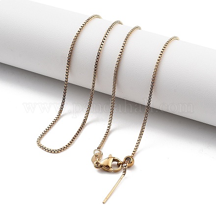 Ионное покрытие (ip) регулируемые ожерелья из нержавеющей стали 304 с коробчатой цепочкой NJEW-K270-07G-1