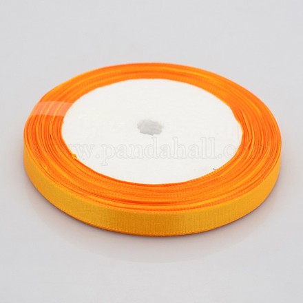 3/8 inch(10mm) Orange Satin Ribbon for Hairbow DIY Party Decoration X-RC10mmY017-1