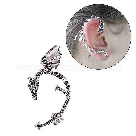 Alloy Dragon Cuff Earrings EJEW-C046-02AS-1
