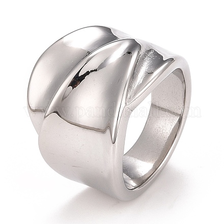 304 Stainless Steel Textured Chunky Ring for Men Women RJEW-B040-22P-1
