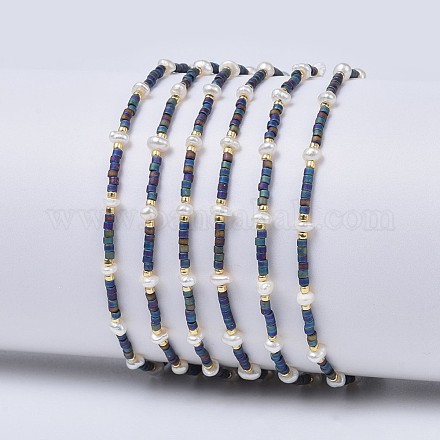 Nylon ajustable pulseras de abalorios trenzado del cordón BJEW-P256-A04-1