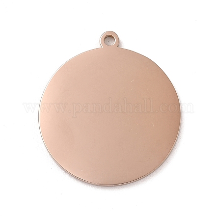 Placage ionique (ip) 304 pendentifs d'étiquette vierge d'estampage en acier inoxydable STAS-K270-41RG-1