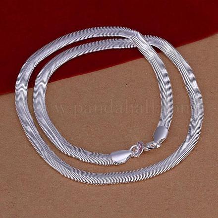 Popular Silver Color Plated Brass Herringbone Chain Necklaces For Men NJEW-BB12741-20-1