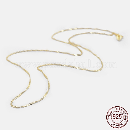 925 ожерелья цепи стерлингового серебра STER-F039-45cm-06G-1