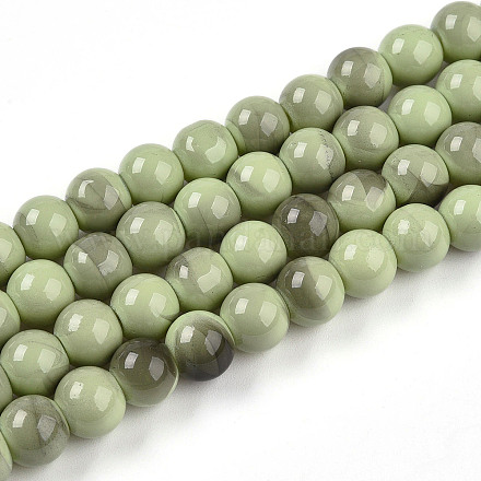 Выпечка окрашенные стеклянные бусины пряди X1-DGLA-N013-8mm-05-1