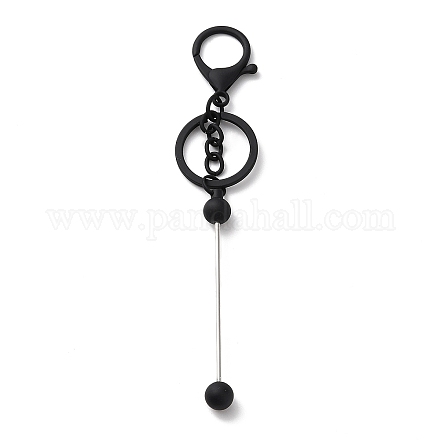 Schlüsselanhänger aus sprühlackierter Legierung mit Perlen für die Schmuckherstellung KEYC-A011-02E-1