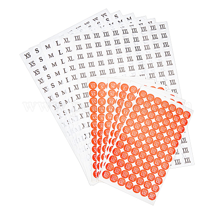 Chgcraft 60 hojas 12 estilos etiquetas adhesivas redondas de tamaño de ropa DIY-CA0001-84-1
