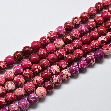 Natural Imperial Jasper Beads Strands X-G-I122-8mm-08-1
