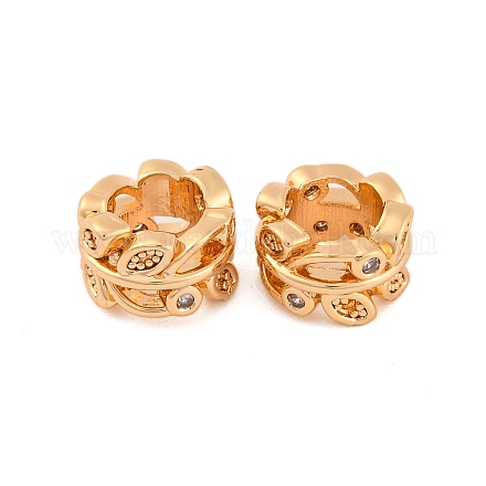 Латунь микропаве прозрачный кубический цирконий европейский бисер KK-Z066-12G-1