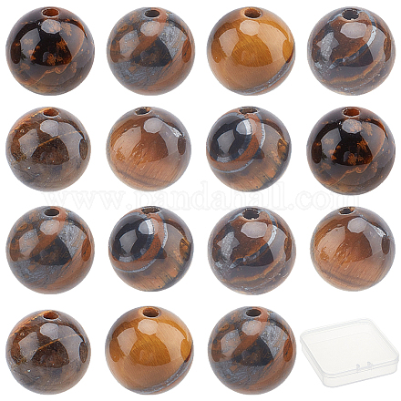 SUNNYCLUE 1 Box 100Pcs 8mm Tiger Eye Round Gemstone Beads Semi Precious Loose Spacer Beads Genuine Stone Beading for Adults DIY Bracelet Necklace Earrings Jewelry Making Crafts G-SC0001-47B-1