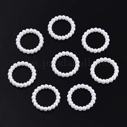 ABS Kunststoff Imitation Perle Verbindungsringe OACR-T015-06B-01-1