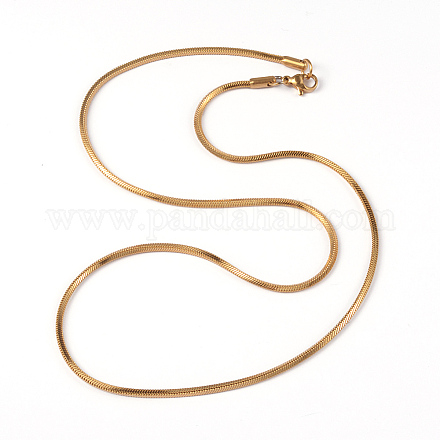 304 acero inoxidable cadena de serpiente cuadrada collares NJEW-K049-04G-1