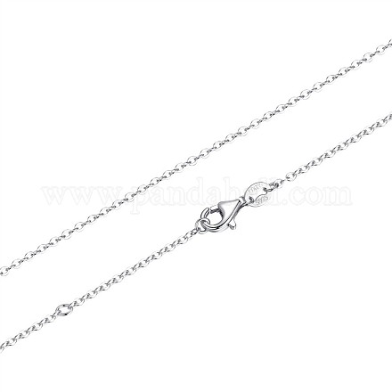 Collares de cadenas tipo cable de plata de ley 925 con baño de rodio NJEW-FF0005-01P-1