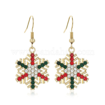 Серьги-подвески из сплава со снежинками FS-WGD9918-10-1