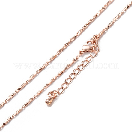 Brass Link Chain Necklaces NJEW-K123-03RG-1