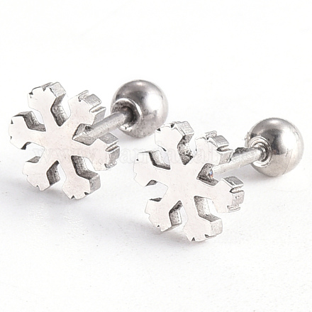201 Stainless Steel Barbell Cartilage Earrings EJEW-R147-24-1