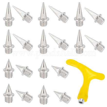 CHGCRAFT 100Pcs 0.3inch Carbon Steel Track Spikes Track Shoe Spikes with Plastic Staple Remover Tool for Track and Field Sprinting or Cross Country FIND-CA0003-62-1