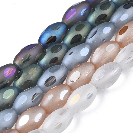 Perles de verre dépoli de galvanoplastie brins EGLA-S195-03C-1
