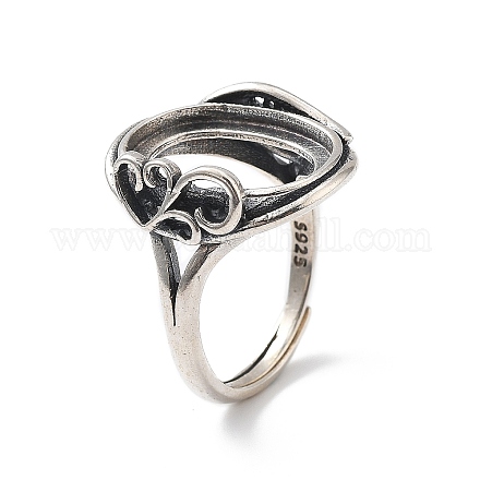 925 регулируемое кольцо из стерлингового серебра STER-C011-13AS-1