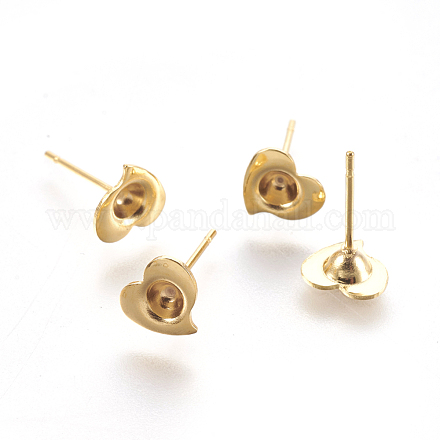 304 Stainless Steel Ear Stud Components STAS-G187-06G-1