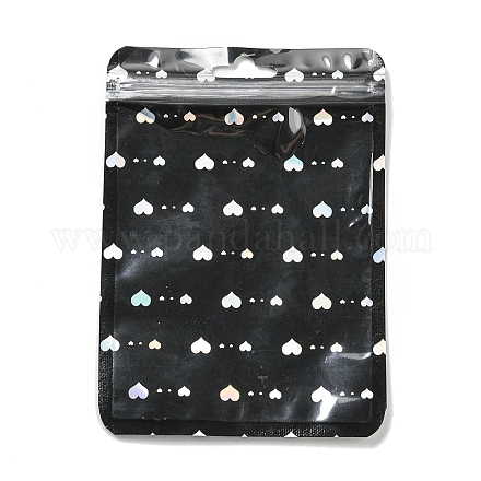 Bolsas de regalo con cierre de cremallera yin-yang de plástico láser rectangular OPP-E004-01B-C01-1