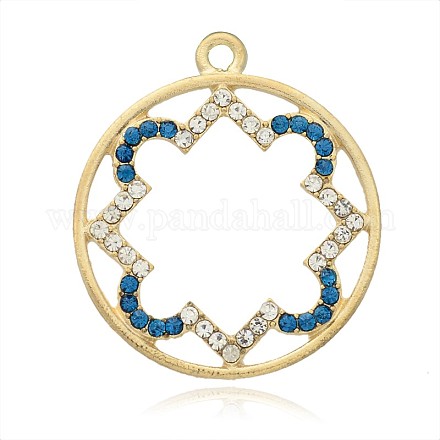 Plaqué anneau d'or alliage pendentifs en strass PALLOY-J611-02G-1