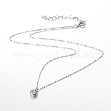 Trendy 304 Stainless Steel Rhinestone Pendant Necklaces NJEW-JN01258-1