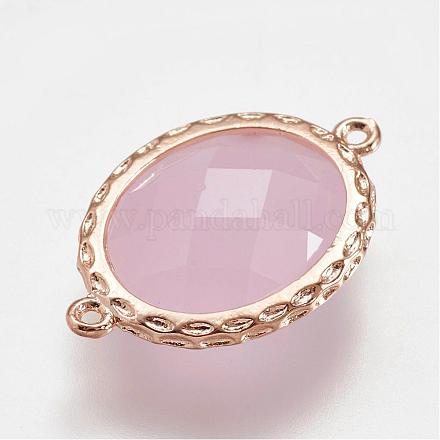 Imitation Jade Faceted Glass Links GLAA-G039-A01-1
