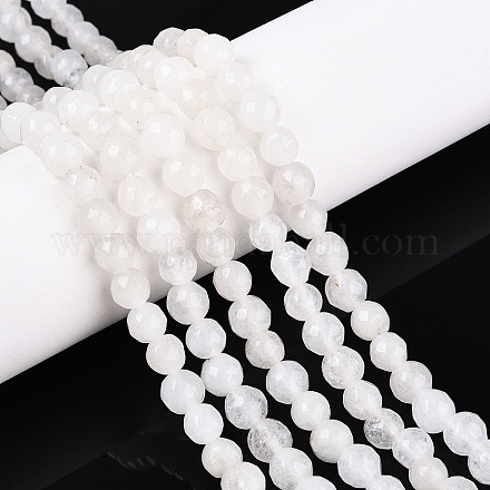Окрашенные природные белый нефрит бисер пряди G-T139-6mm-60-26-1