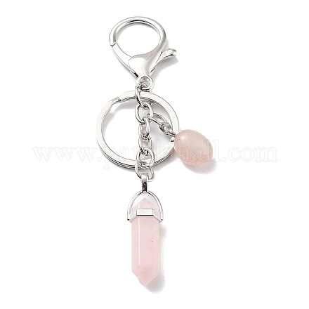 Porte-clés quartz rose naturel KEYC-M022-05H-1