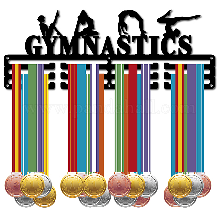 CREATCABIN Gymnastics Medal Hanger Display Medal Holder Sport Rack Award Metal Lanyard Holder Sturdy Wall Mounted Swimmer Runner Athletes Players Gift Over 60 Medals Olympic 15.7 x 5.9 Inch ODIS-WH0037-056-1