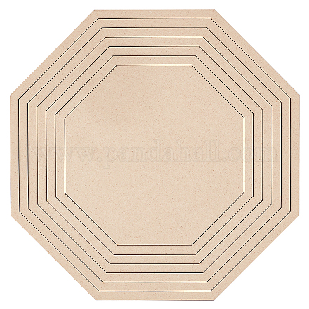 ポプラ材のシートとリング  土板ガイド用  八角形  パパイヤホイップ  19.4~31.4x19.4~31.4x0.45cm  7個/セット DIY-WH0530-11-1