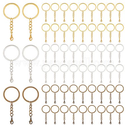 15 pièces 3 couleurs porte-clés fendus en fer KEYC-PH01509-1