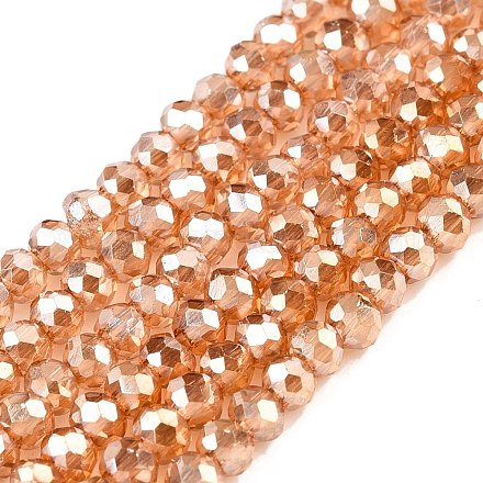 Chapelets de perles en verre électroplaqué EGLA-T021-03I-1
