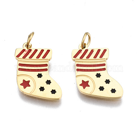 316 Surgical Stainless Steel Enamel Charms STAS-S116-398G-1