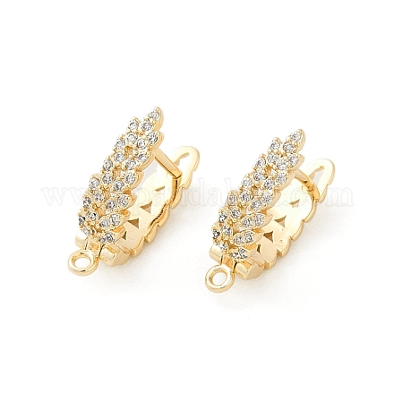 Фурнитура для серег из латуни с кубическим цирконием KK-Q051-02G-1