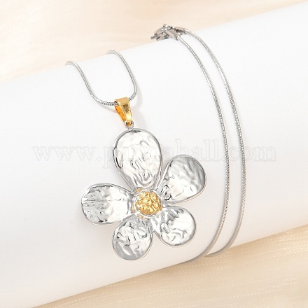 Двухцветные подвески из нержавеющей стали 304 для женщин NJEW-S445-01E-GP-1