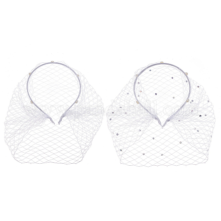 2 шт. 2 стиля свадебных страз жемчужная сетка фата тканевые резинки для волос MRMJ-FG0001-16A-1