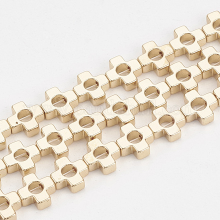 Electroplate Non-magnetic Synthetic Hematite Beads Strands G-T061-91LG-1